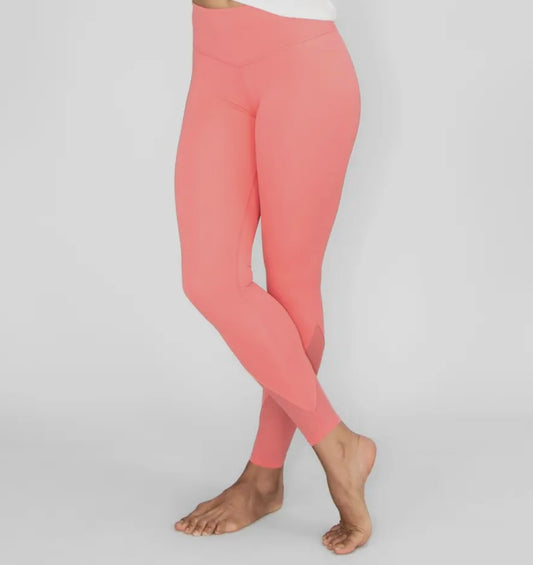 Luxe Legging with Powermesh Insert - Amethyst and Coral