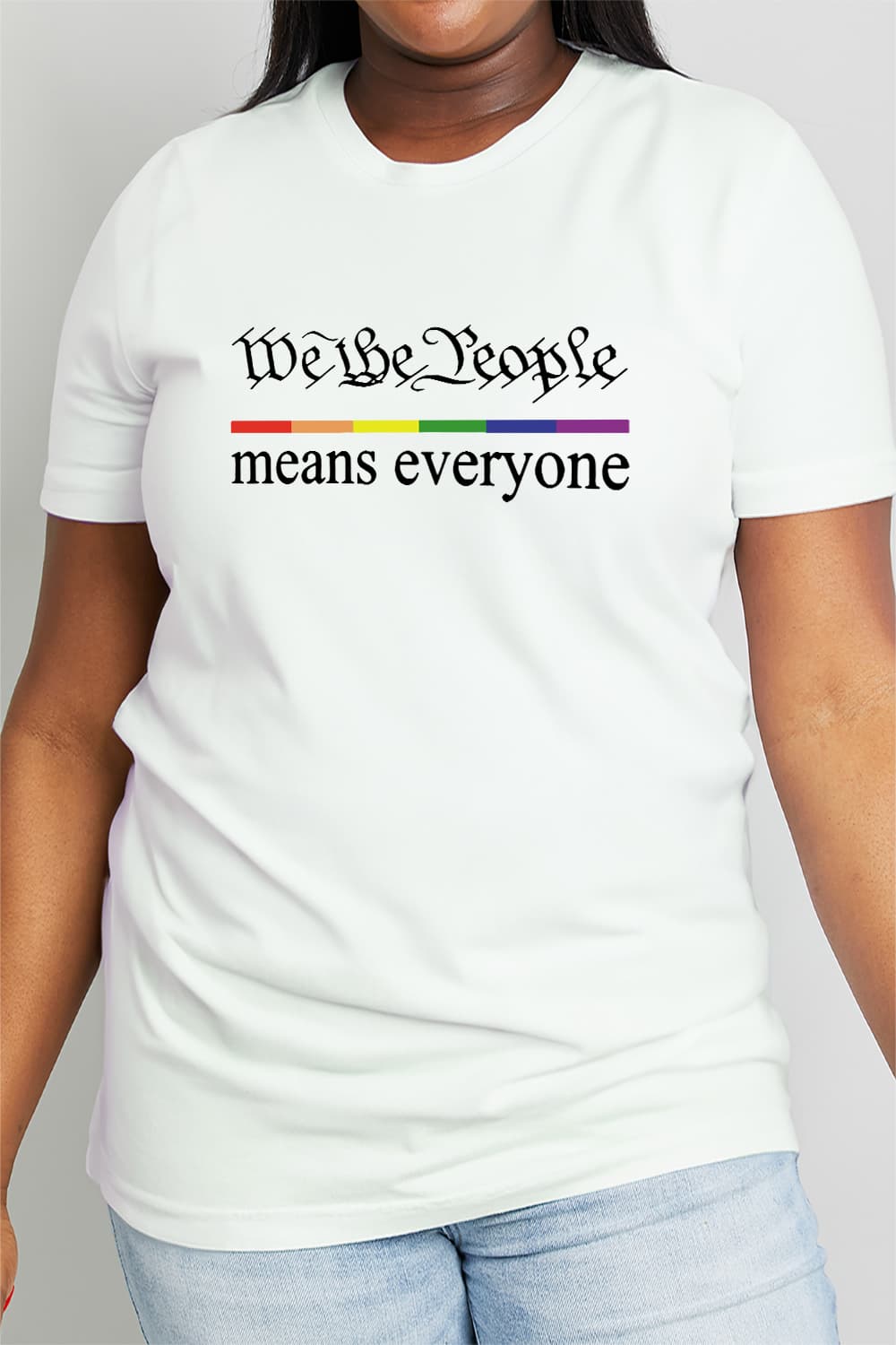 Regular & Plus Size MEANS EVERYONE Graphic Cotton Tee