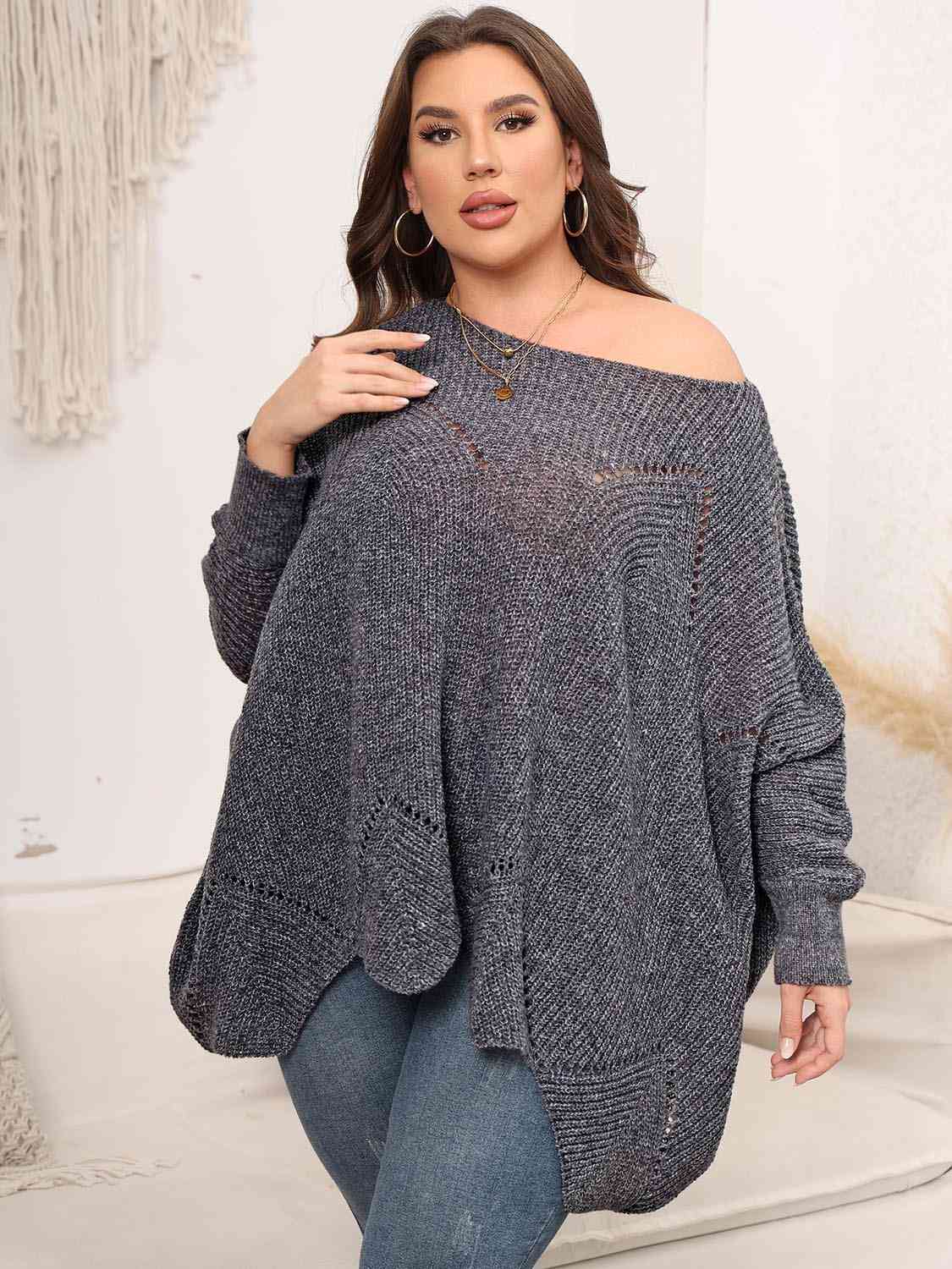 Plus Size Batwing Sleeve Sweater