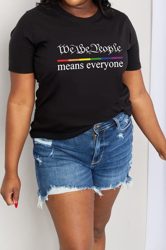 Regular & Plus Size MEANS EVERYONE Graphic Cotton Tee