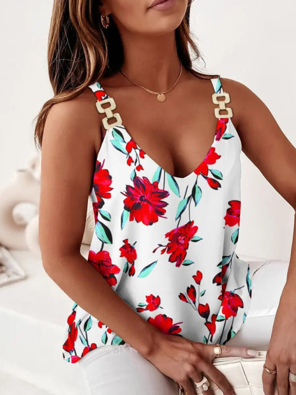 Chain Detail Strapless Blouse - Multiple Prints Available