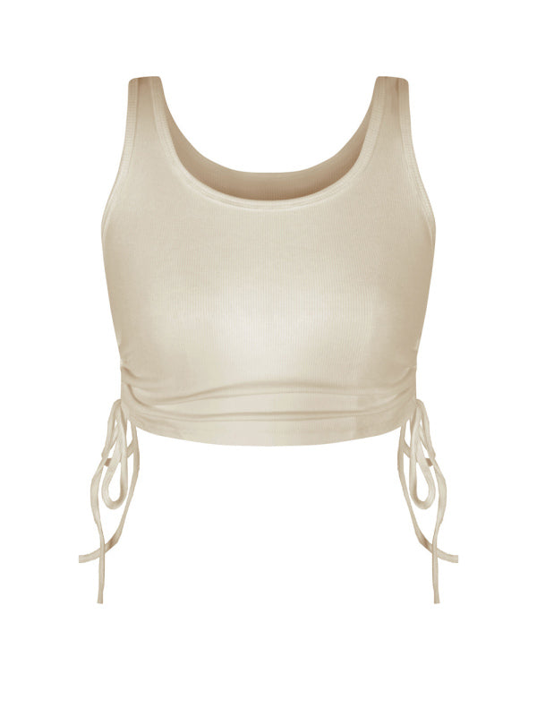 Basics: Solid Color Ruched Tank Top