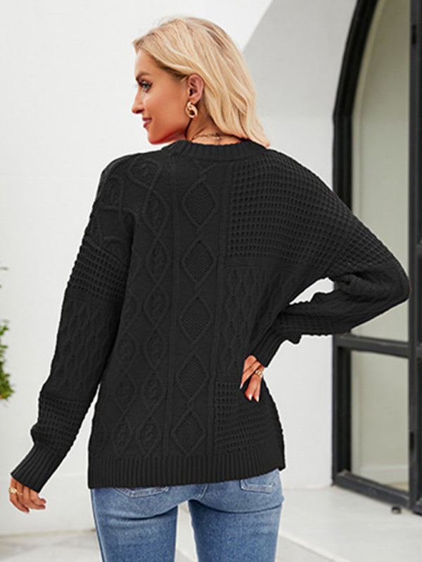 Oversized Patterned Crewneck Sweater