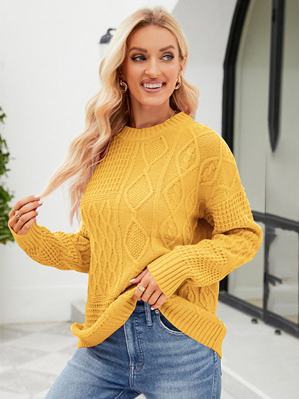 Oversized Patterned Crewneck Sweater