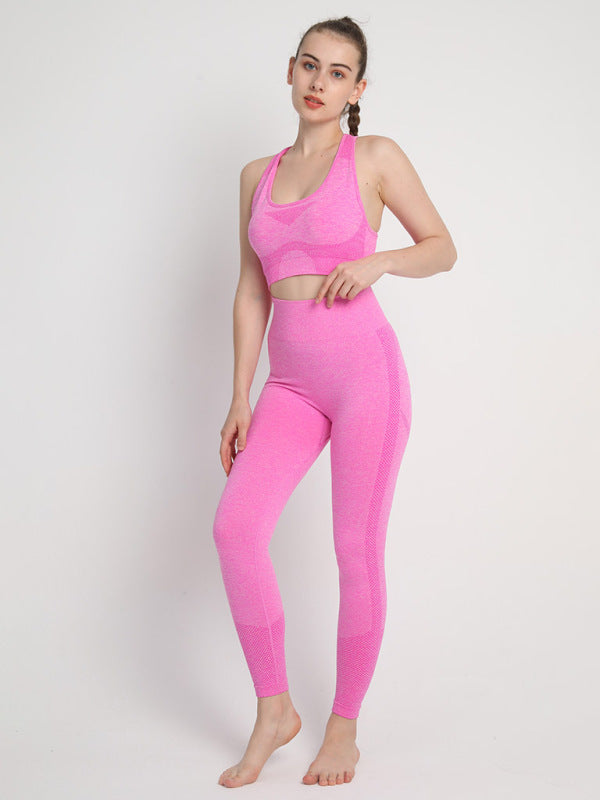 Seamless Dotted Two-piece Legging and Sports Bra Set